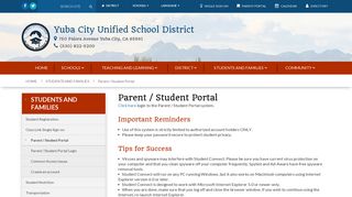 Yuba City Unified School District - Parent / Student Portal