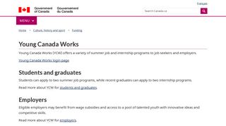 Young Canada Works - Canada.ca - Government of Canada