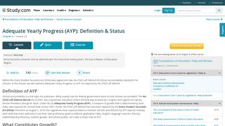 Adequate Yearly Progress (AYP): Definition & Status | Study.com