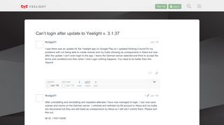 Can't login after update to Yeelight v. 3.1.37 - Yeelight Forum