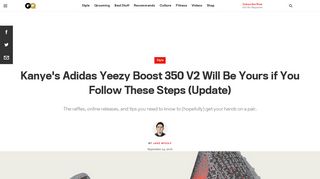 Kanye's Adidas Yeezy Boost 350 V2 Will Be Yours if You Follow ... - GQ