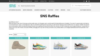 SNS Raffles - Sneakersnstuff | sneakers & streetwear online since 1999