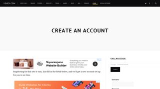 Create an Account | Yehey.com