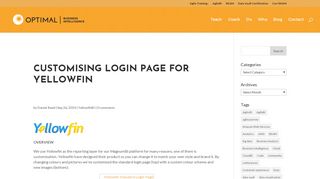 Customising Login Page for Yellowfin | OptimalBI