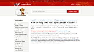 How do I log in to my Yelp Business Account? | Support Center | Yelp