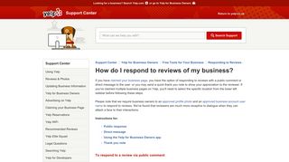How do I respond to reviews of my business? | Support Center | Yelp