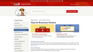 Yelp for Business Owners | Support Center | Yelp