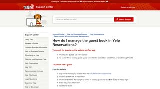 How do I manage the guest book in Yelp Reservations? | Support ...