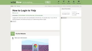 How to Login to Yelp (with Pictures) - wikiHow