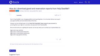How do I download guest and reservation reports from Yelp/SeatMe ...