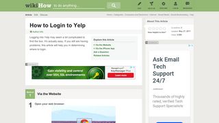 How to Login to Yelp (with Pictures) - wikiHow