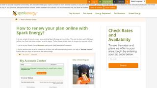 Renew Your Plan Online - Spark Energy