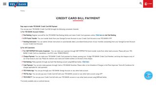 YES BANK Card Payment Options - Pay Your Credit Card Bills
