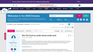 The Yes Card no credit check credit card - MoneySavingExpert.com ...