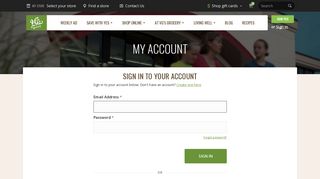 My Account | Sign In - VG's Grocery