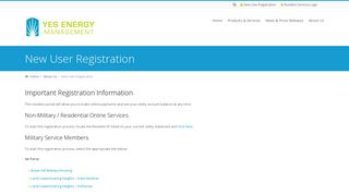 New User Registration - YES Energy Management