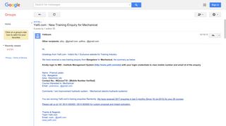 Yet5.com : New Training Enquiry for Mechanical - Google Groups