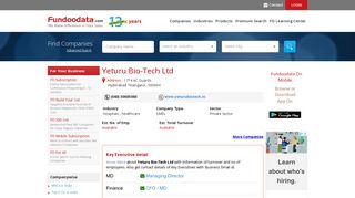 Yeturu Bio-Tech Ltd, Hyderabad | Company & Key Contact Details ...