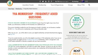 YHA Membership FAQ | YHA Australia