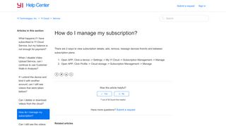 How do I manage my subscription? – YI Technologies, Inc.