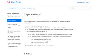 Forgot Password – YI Technologies, Inc.