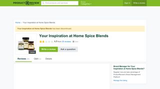 Your Inspiration at Home Spice Blends Reviews - ProductReview.com ...
