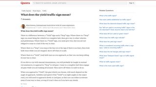 What does the yield traffic sign mean? - Quora