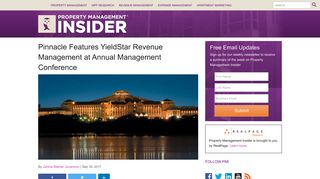 Pinnacle Features YieldStar Revenue Management at Annual ...