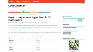 How to implement login form in Yii framework | Code Epicenter