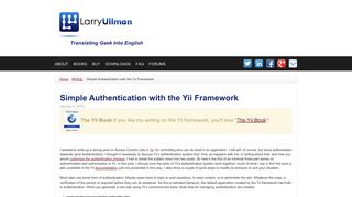 Simple Authentication with the Yii Framework | Larry Ullman