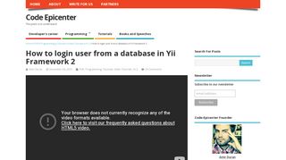 How to login user from a database in Yii Framework 2 | Code Epicenter