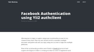 Facebook Authentication using Yii2 authclient - Tahir Mushtaq