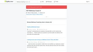 YSY Wellness Coach II Job in Atlanta, GA at YMCA of Metro Atlanta