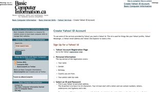 Create Yahoo! ID Account - Basic Computer Information