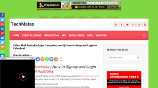 Yahoo Mail Australia (https://au.yahoo.com/)- How to Setup and Login ...