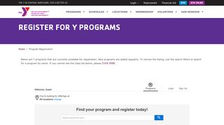 Program Registration | The Y in Central Maryland