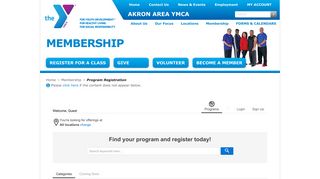 Membership - Program Registration - Akron Area YMCA