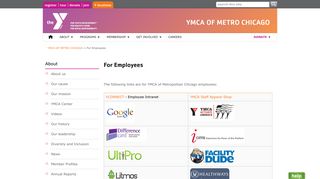 For Employees | YMCA of Metro Chicago | Chicago, IL