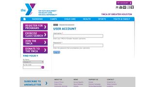 User account | YMCA of Greater Houston