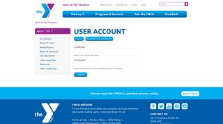User account - YMCA of the Triangle