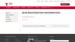 2018 Registration Information | YMCA of Oakville