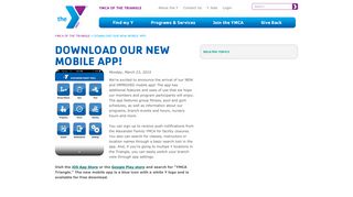 Download our new mobile app! | YMCA - YMCA of the Triangle