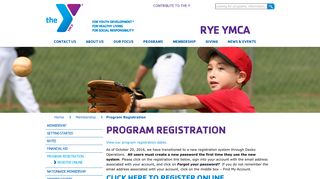 Program Registration « Rye YMCA