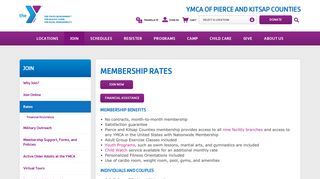 Membership Rates - YMCA of Pierce and Kitsap Counties