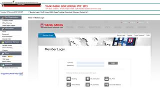 Member Login - Welcome to YANG MING LINE (I) Pvt. Ltd ...