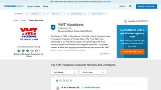 Top 132 Reviews and Complaints about YMT Vacations
