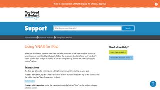 Using YNAB for iPad | YNAB