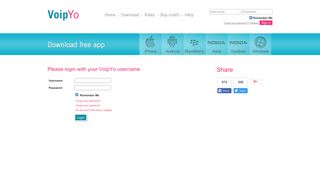 Please login with your VoipYo username