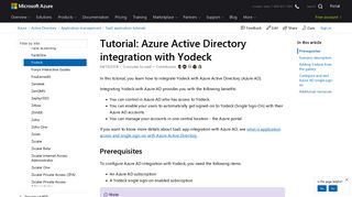 Tutorial: Azure Active Directory integration with Yodeck | Microsoft Docs