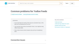 Common problems for Yodlee Feeds - Xero Central